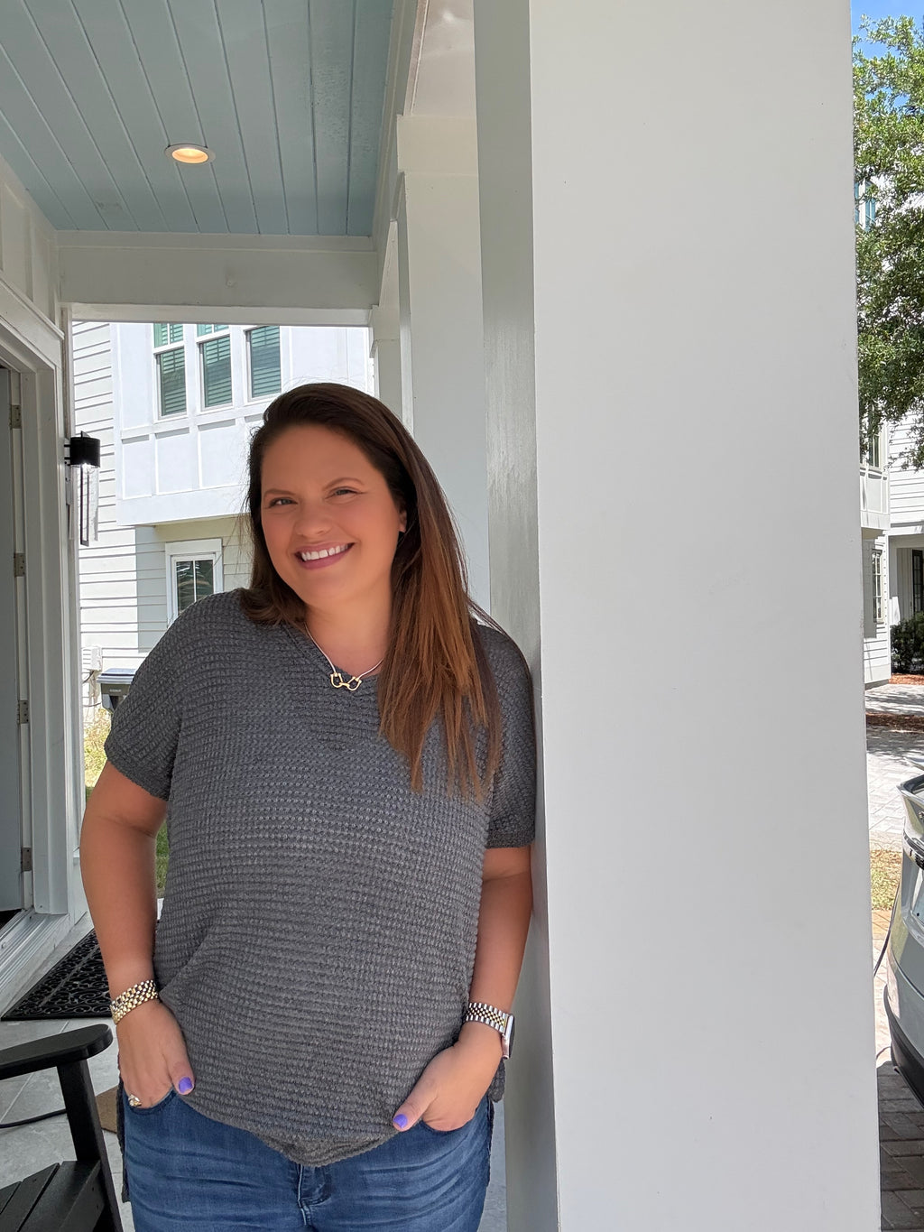 Charcoal V-Neck Tunic by HeimishUSA (ARRAY) — Ships 2-3 weeks - BFF Here