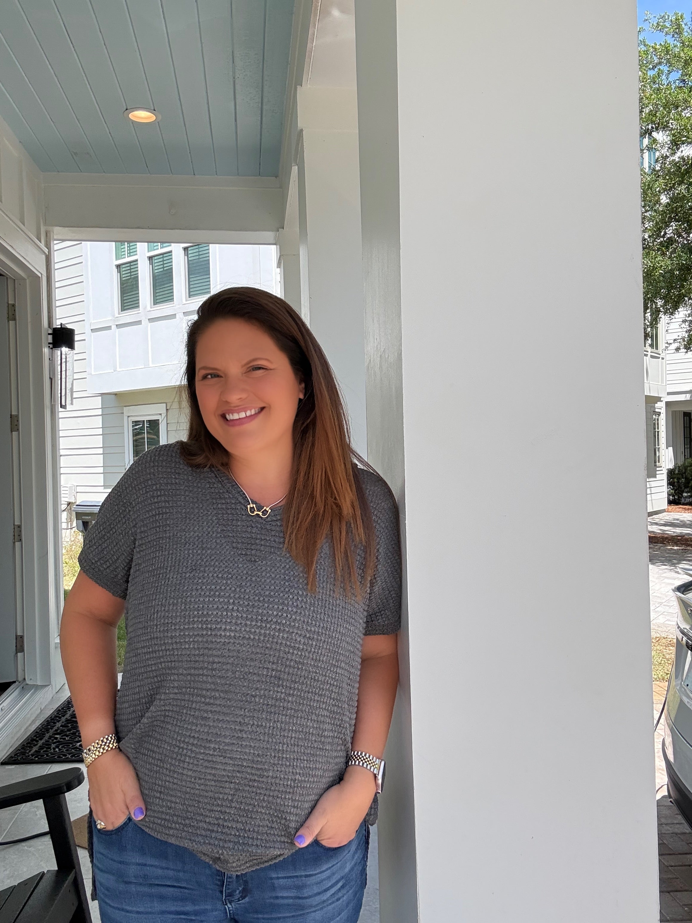 Charcoal V-Neck Tunic by HeimishUSA (ARRAY) — Ships 2-3 weeks - BFF Here