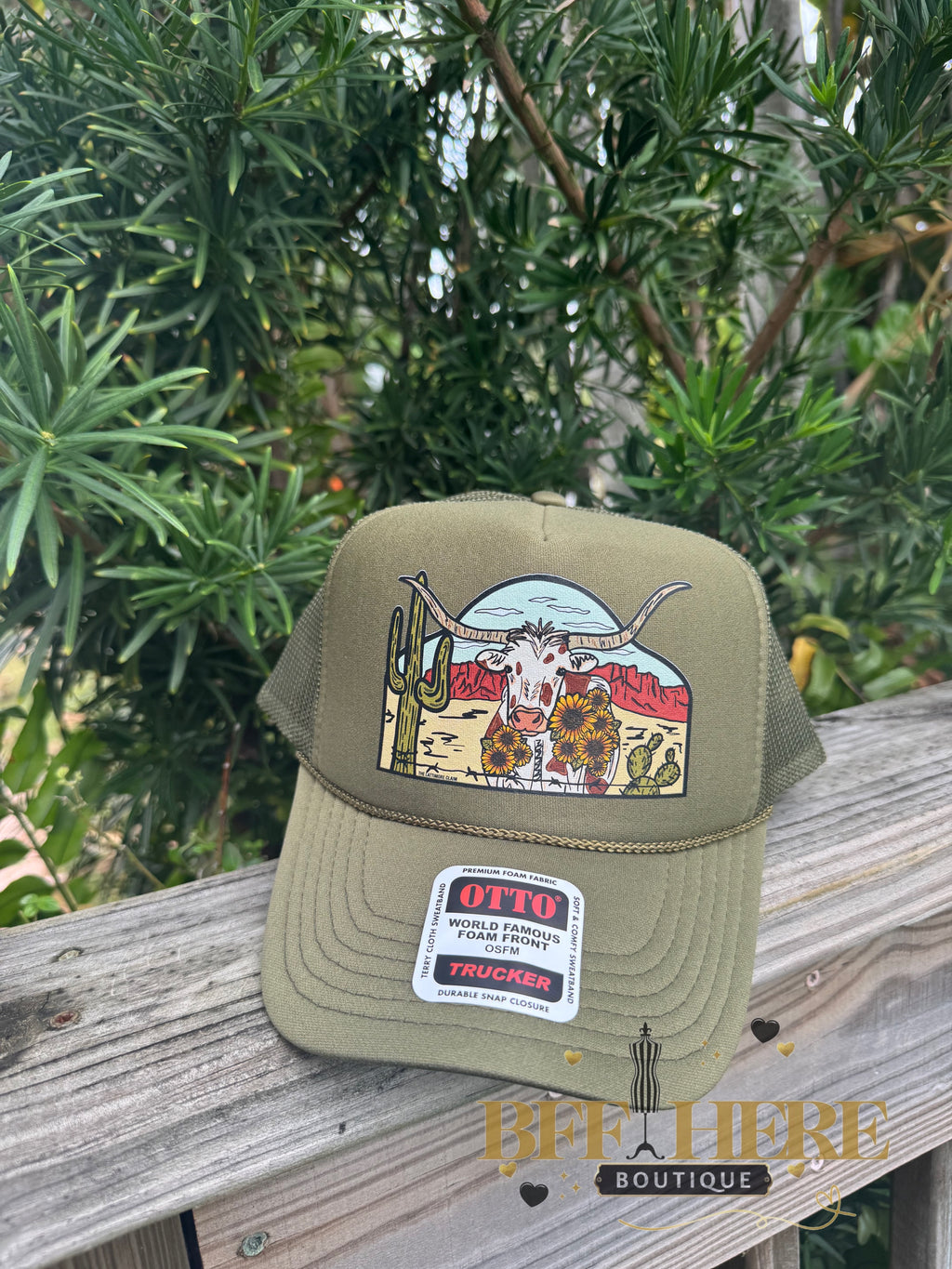 Desert Sun Longhorn Trucker Hat - BFF Here