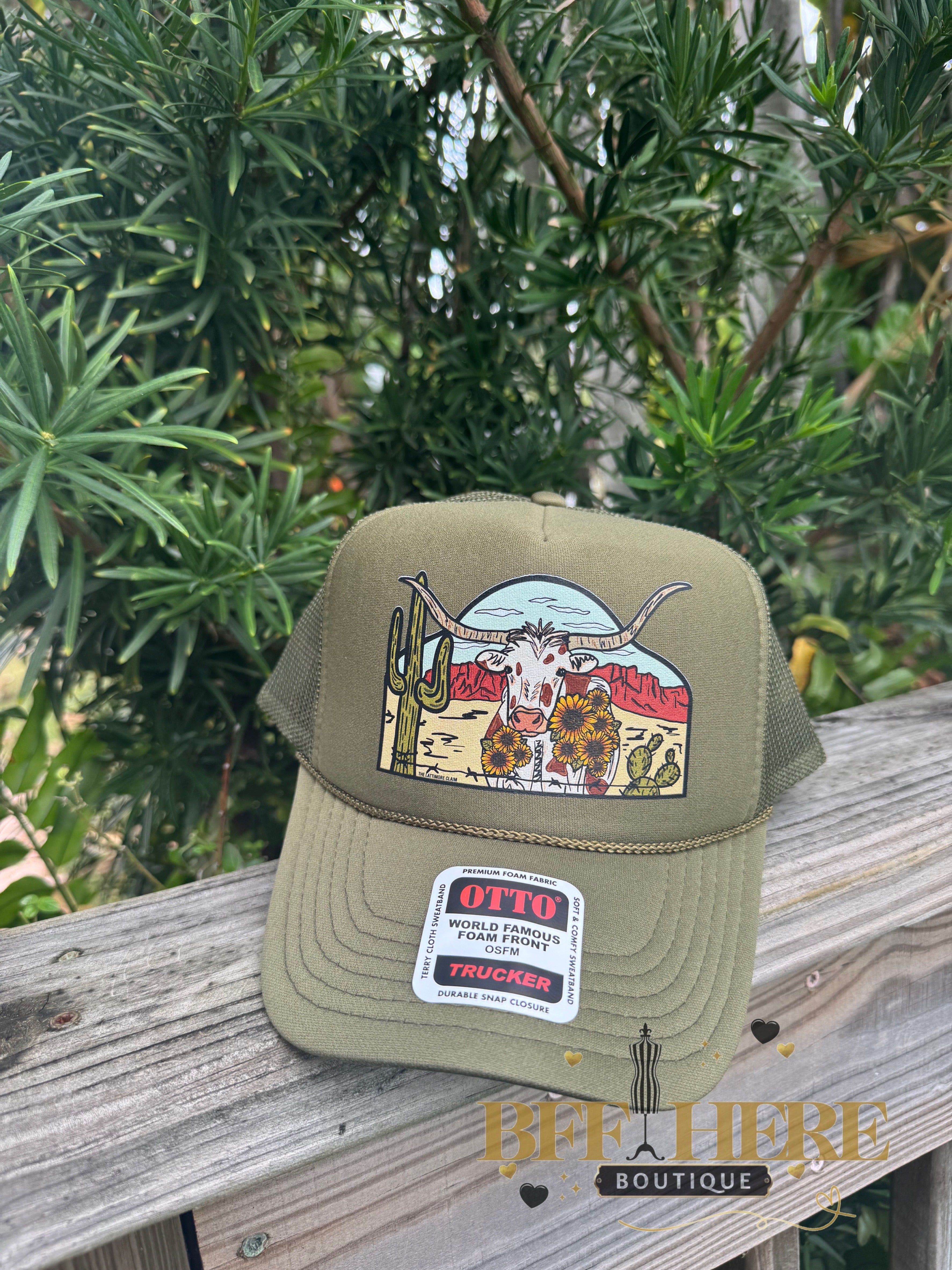 Desert Sun Longhorn Trucker Hat - BFF Here