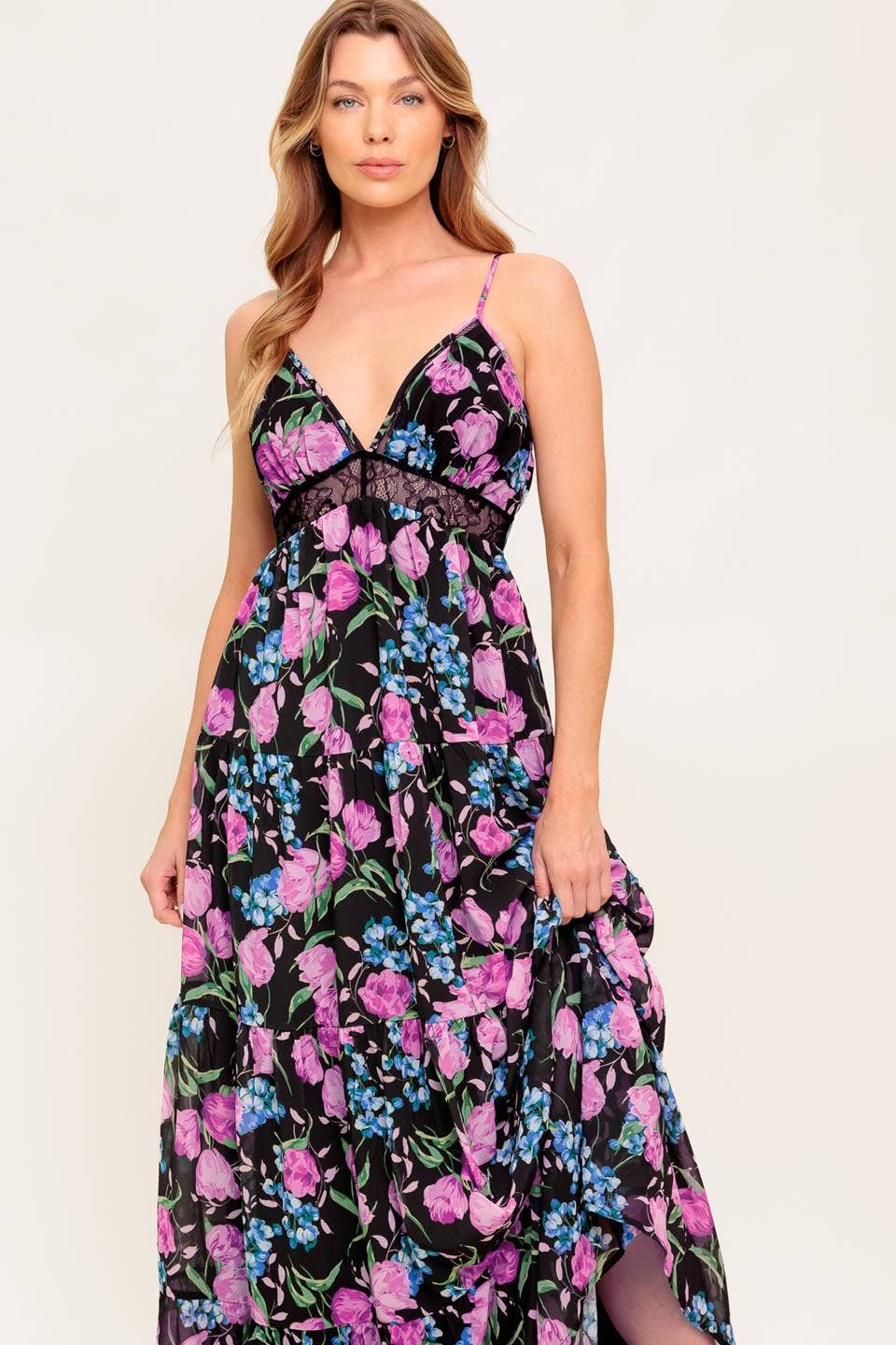 Midnight Garden Maxi Dress by Flying Tomato - BFF Here