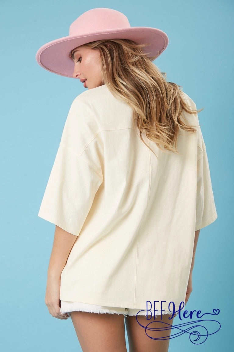 PREORDER: Bunny Whimsy: Easter Yarn-Embroidered Tee (Ships End of January) - BFF Here