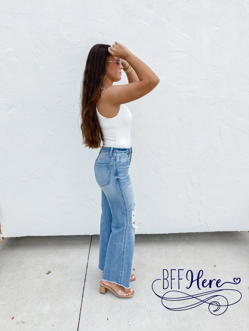 PREORDER: Lightwash Distressed Jeans by Blakeley (Ships Middle of December) - BFF Here