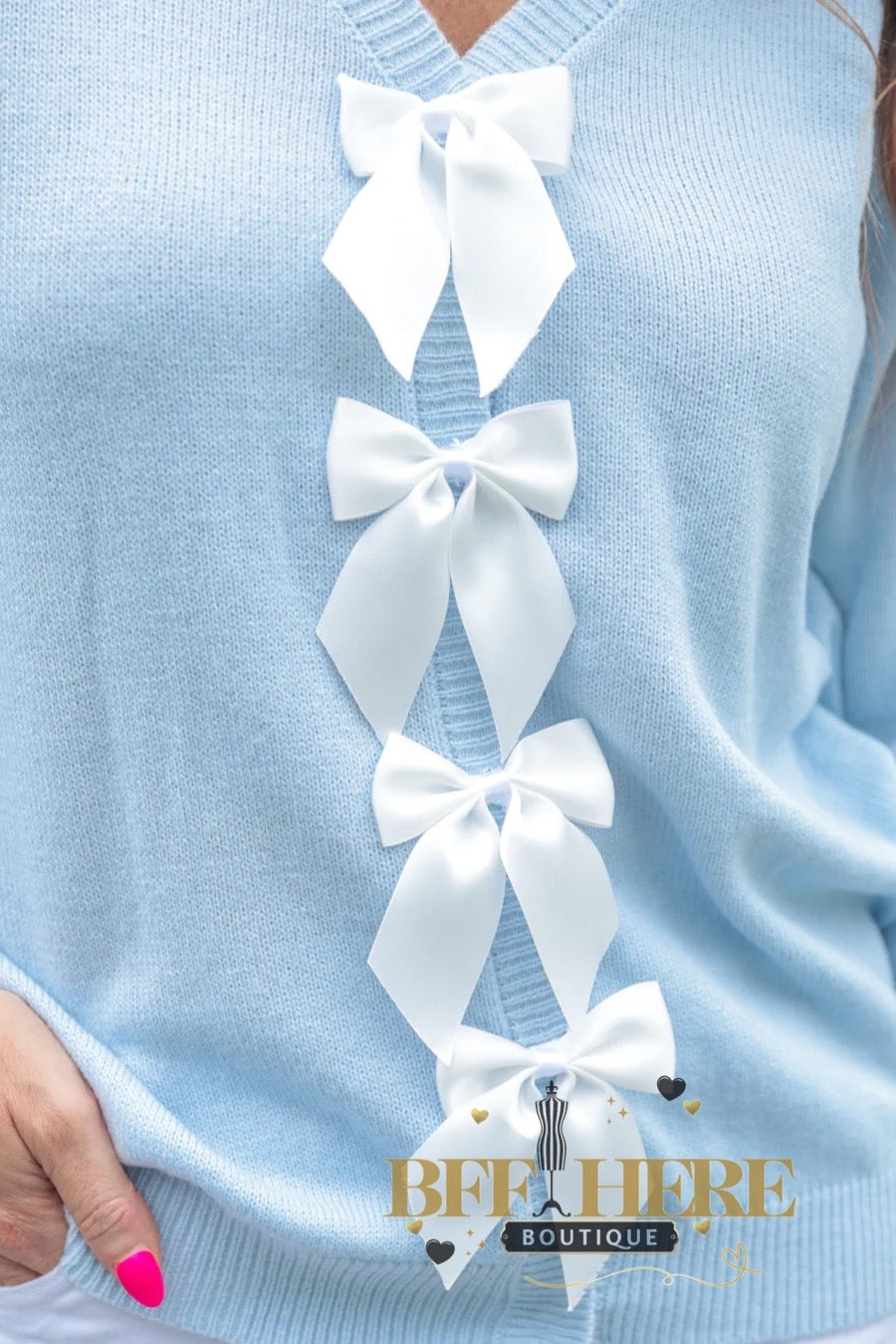 Juliet Button Up Bow Cardigan by Jess Lea - BFF Here