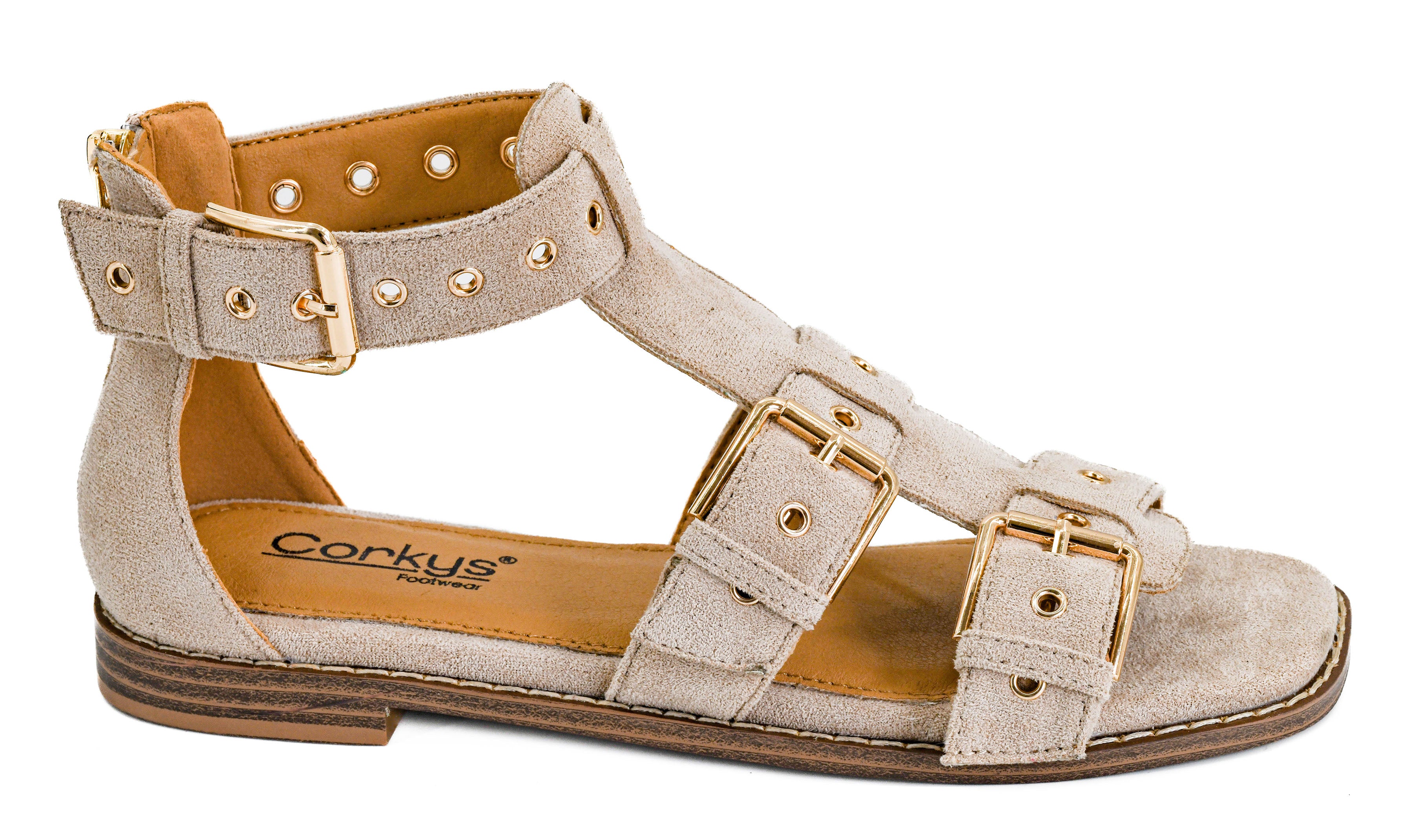 PREORDER: Glad You Made It / Camel Faux Suede by Corkys (Ships March) - BFF Here