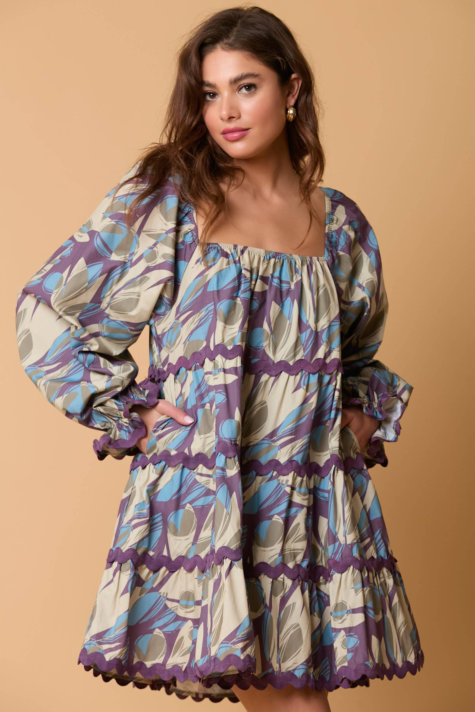 Boho Bloom Puff Sleeve Mini Dress - BFF Here