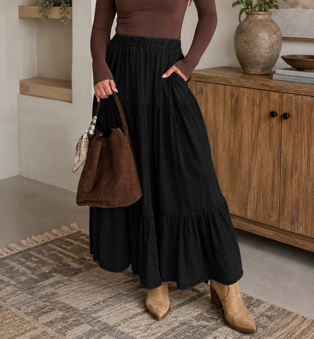 PREORDER: Boardwalk Beauty Tiered Maxi Skirt (ETA: August)