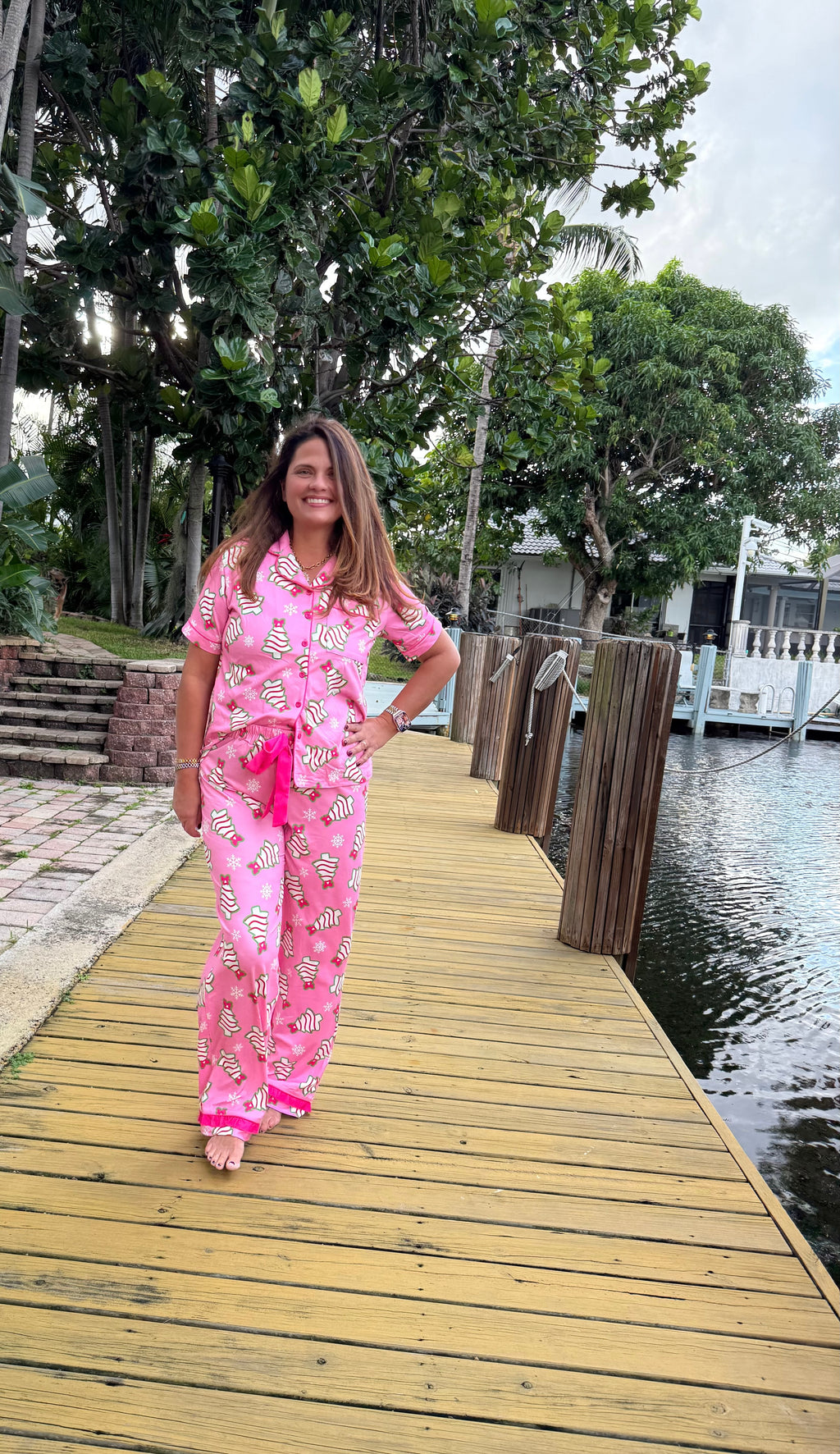 Bow Christmas Treat Ruffle Pajama Set by Jess Lea - BFF Here