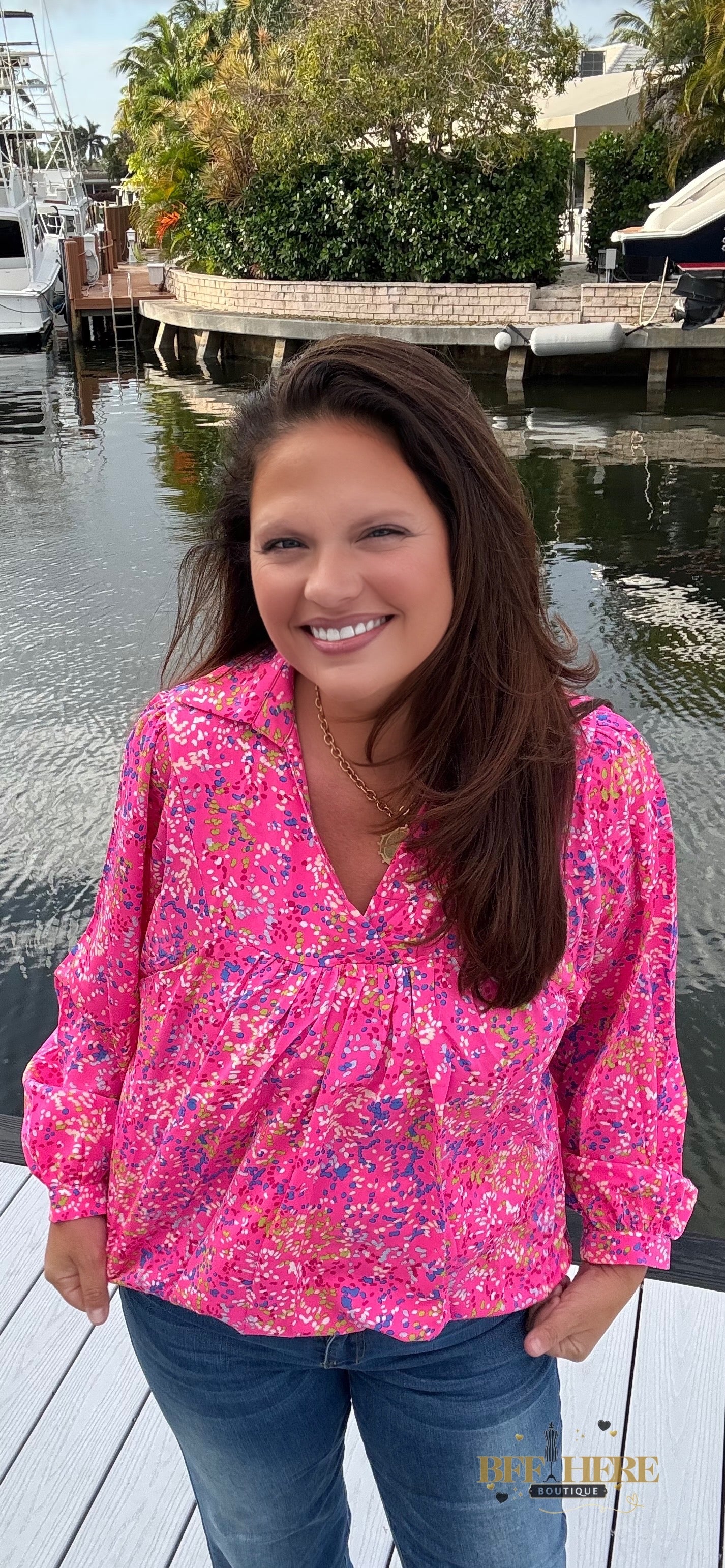 Pink Confetti Blouse - BFF Here