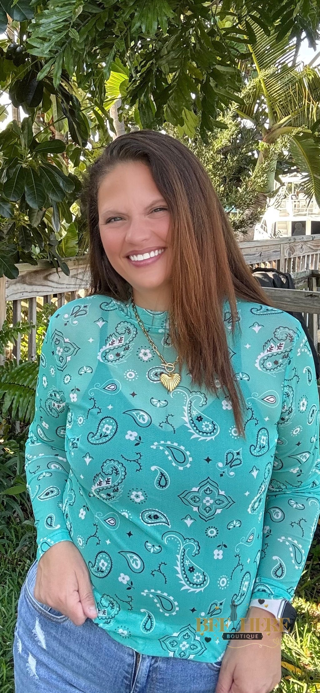 Bandana Babe Mesh Top / Turquoise by Sterling Kreek - BFF Here