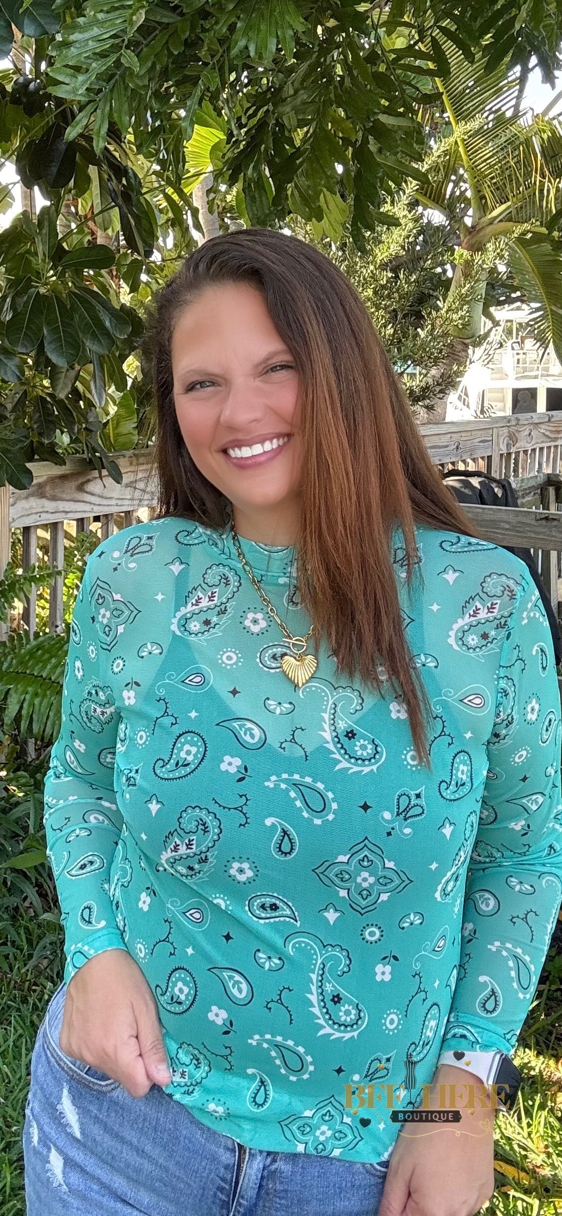 Bandana Babe Mesh Top / Turquoise by Sterling Kreek - BFF Here
