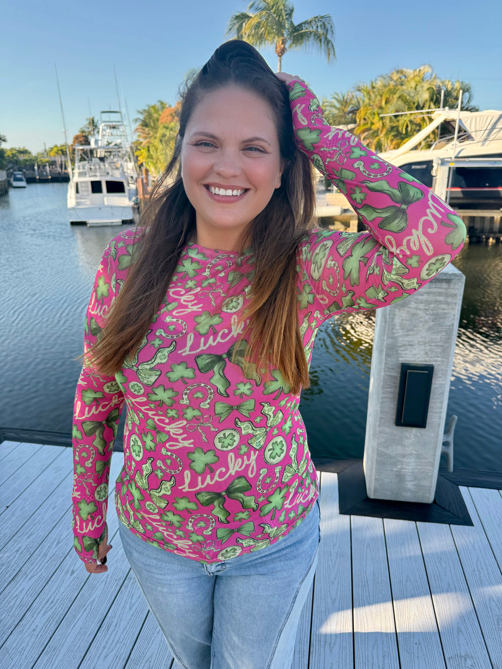Lucky Girl Mesh Top by Blakeley - BFF Here