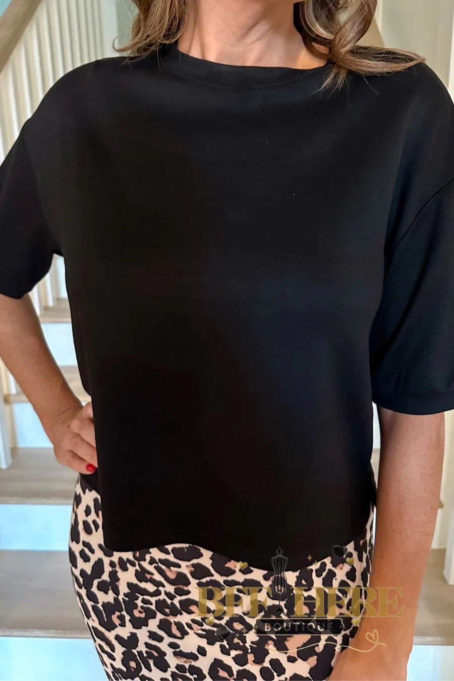 Casual Upgrade Half Sleeve Top, Black by Jess Lea - BFF Here