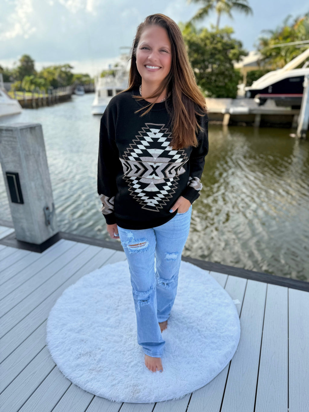 Night Aztec Sweater by Sterling Kreek - BFF Here