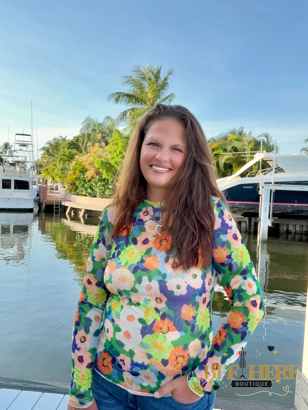 Bloom Brightly Floral Mesh Top - BFF Here