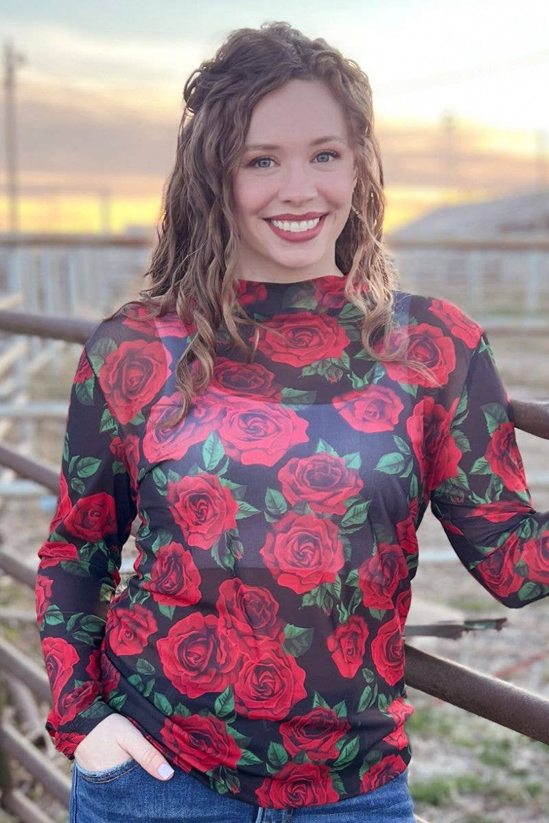 Rose Of My Heart Mesh Top by Sterling Kreek - BFF Here