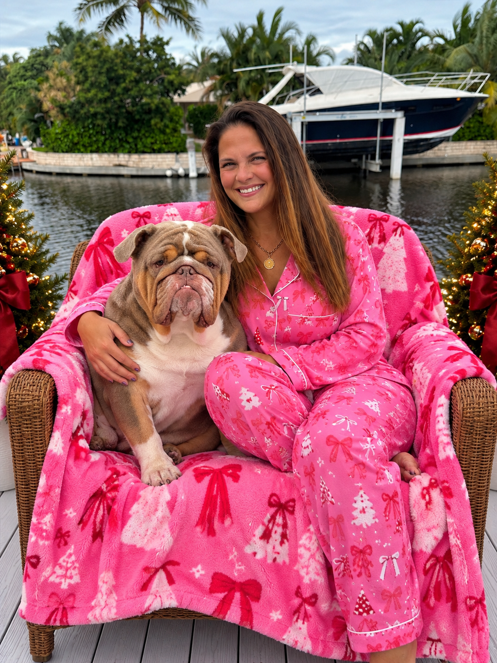 Pretty Pink Christmas Ruffle Pajama Set by Jess Lea - BFF Here