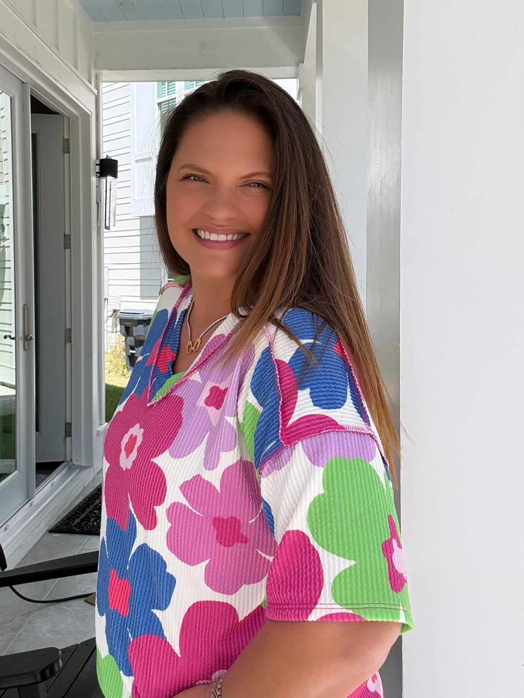 Cream and Fuchsia Flower Top by HeimishUSA (ARRAY) — Ships 2-3 weeks - BFF Here