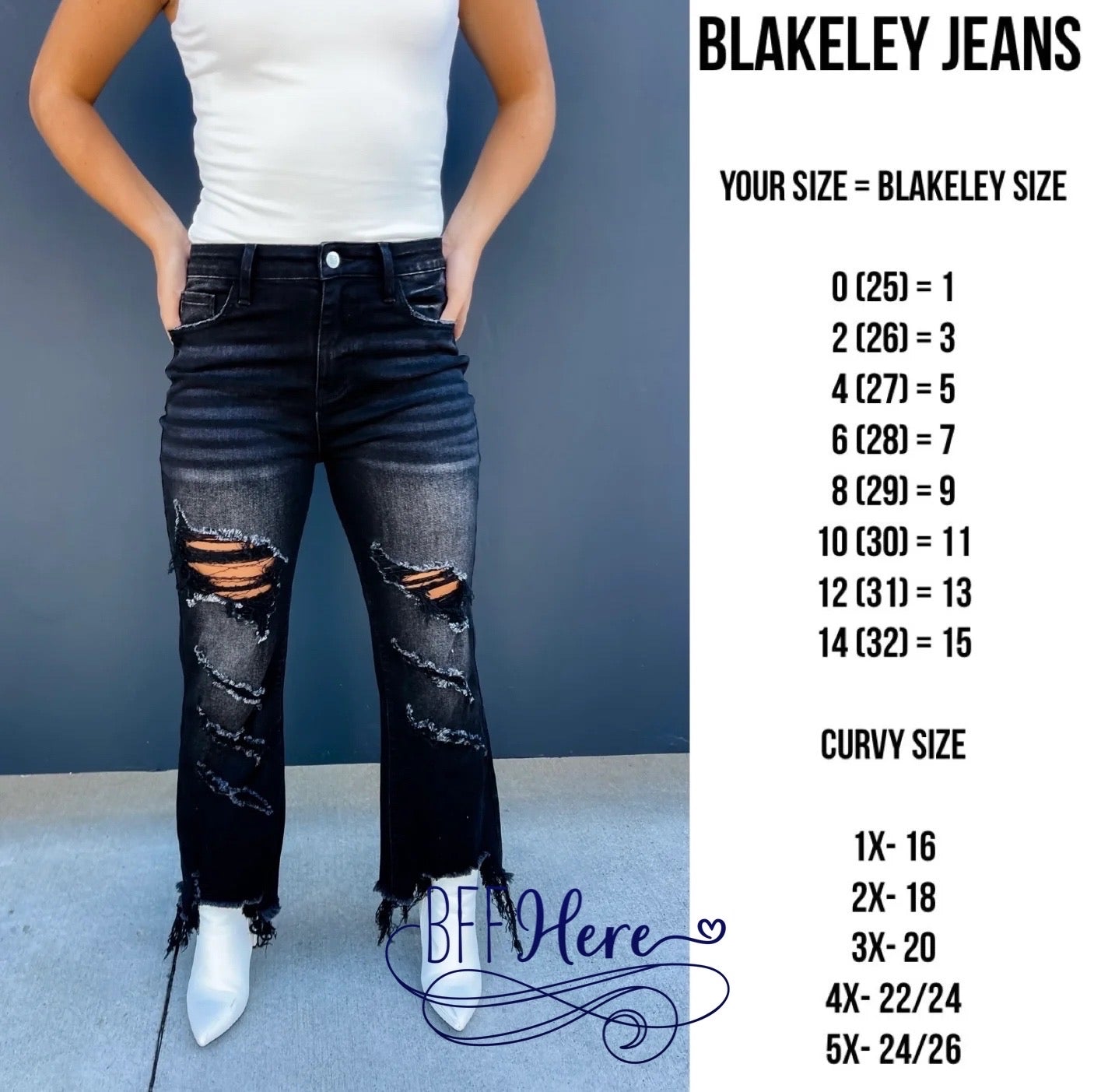 PREORDER: Black Urban Distressed Crop Jeans by Blakeley (Ships Middle of January ) - BFF Here