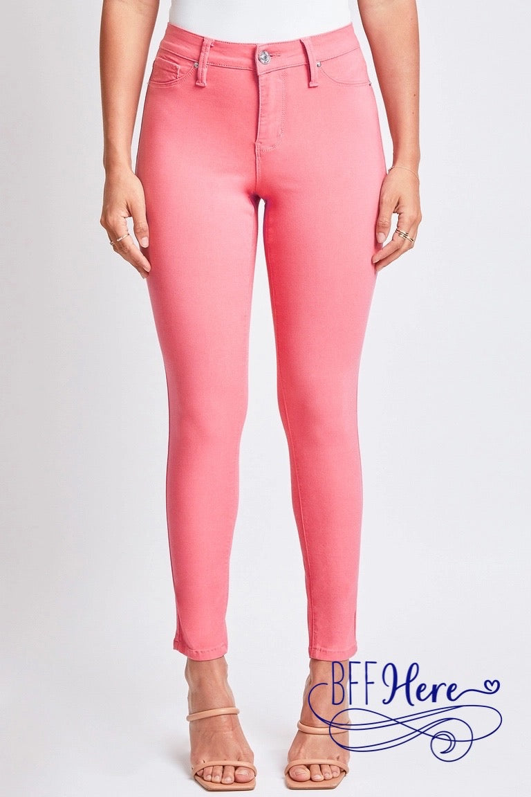 Spring Fling Hyperstretch Mid-Rise Skinny Jean / Choice of Color by YMI - BFF Here