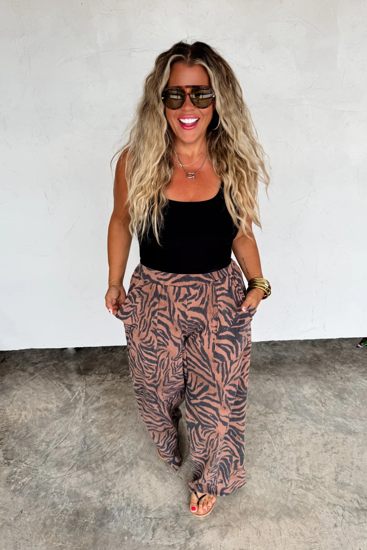 PREORDER: Haddie Zebra Wide Leg Pants by Blakeley (ETA: Beginning of November) - BFF Here