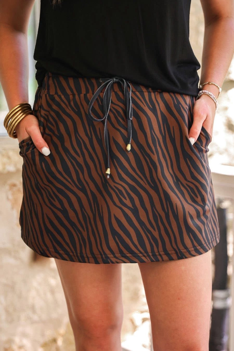 PREORDER: Chocolate Zebra Skort by Jess Lea (ETA: July)