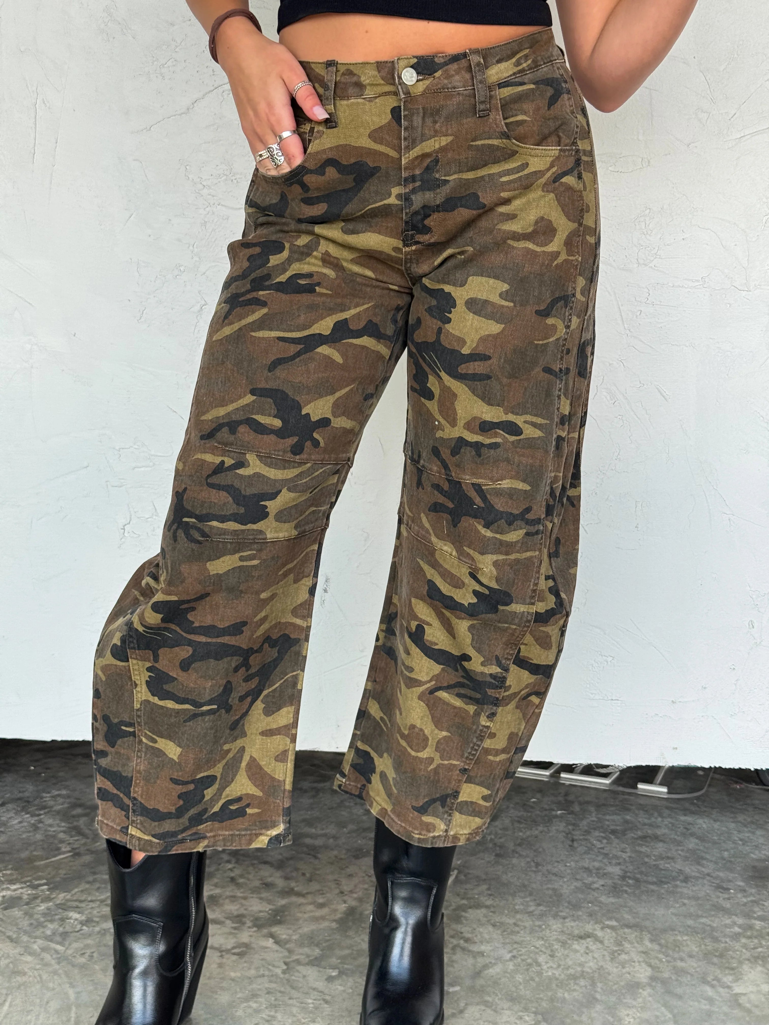 PREORDER: Bex Camo Barrel Jeans by Blakeley (ETA: Early November) - BFF Here