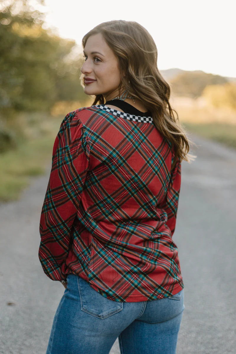 Merry and Checked Top by Sterling Kreek - BFF Here
