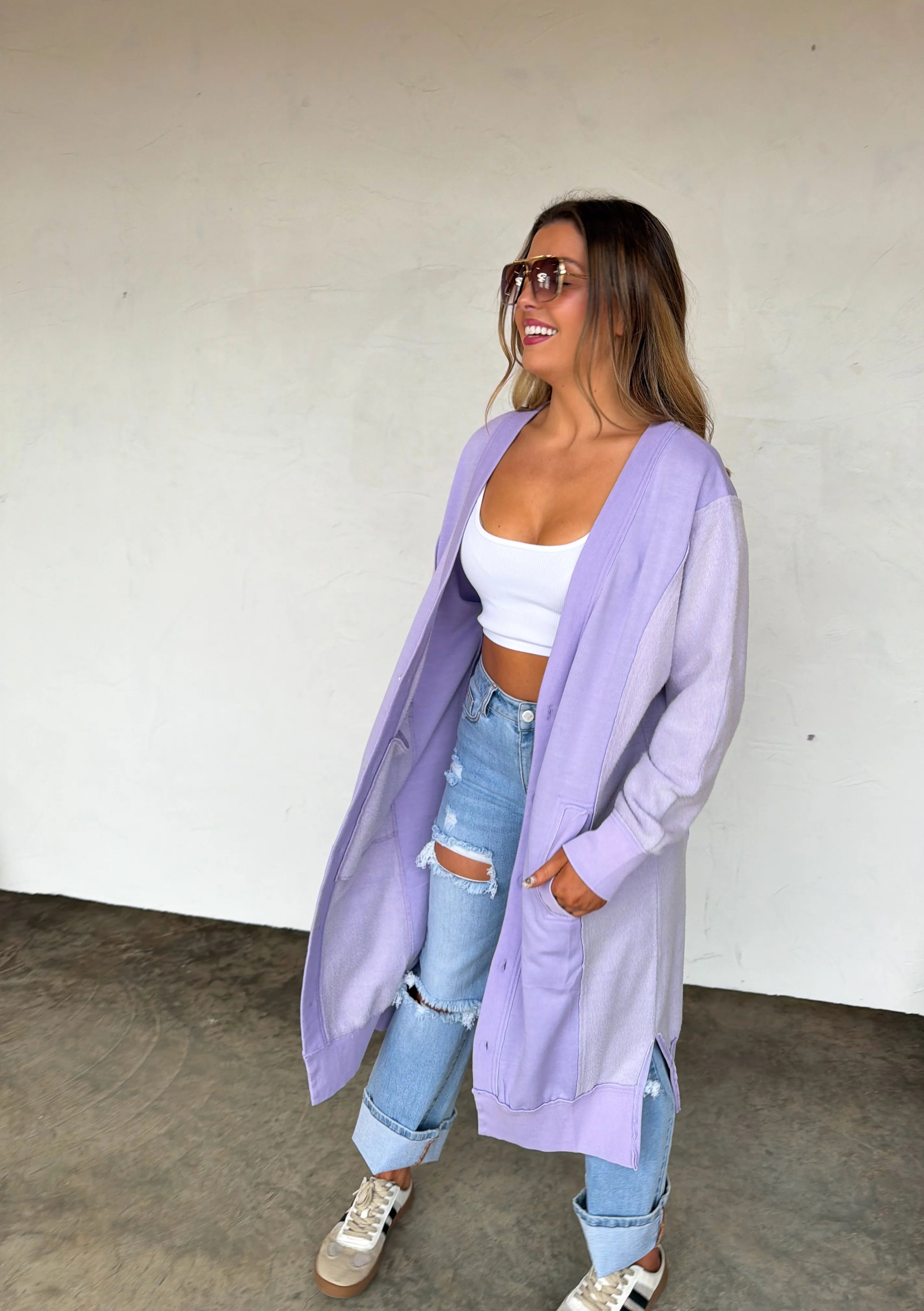 PREORDER: Desi Sweatshirt Cardigan by Blakeley (ETA Late February/ Early March) - BFF Here