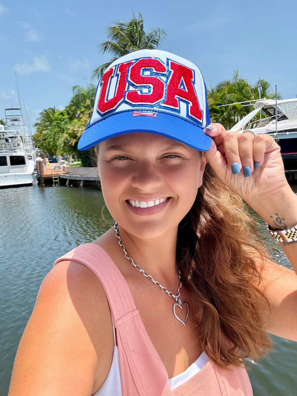 USA Patch Trucker Hat - BFF Here