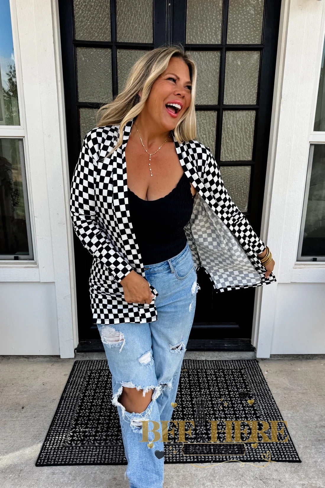 Letty Checker Cardigan by Blakeley - BFF Here