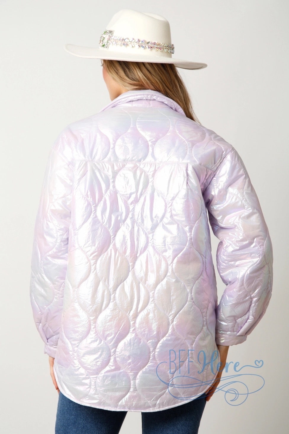 Mystical Glow Iridescent Puffer Jacket / Choice of Color - BFF Here