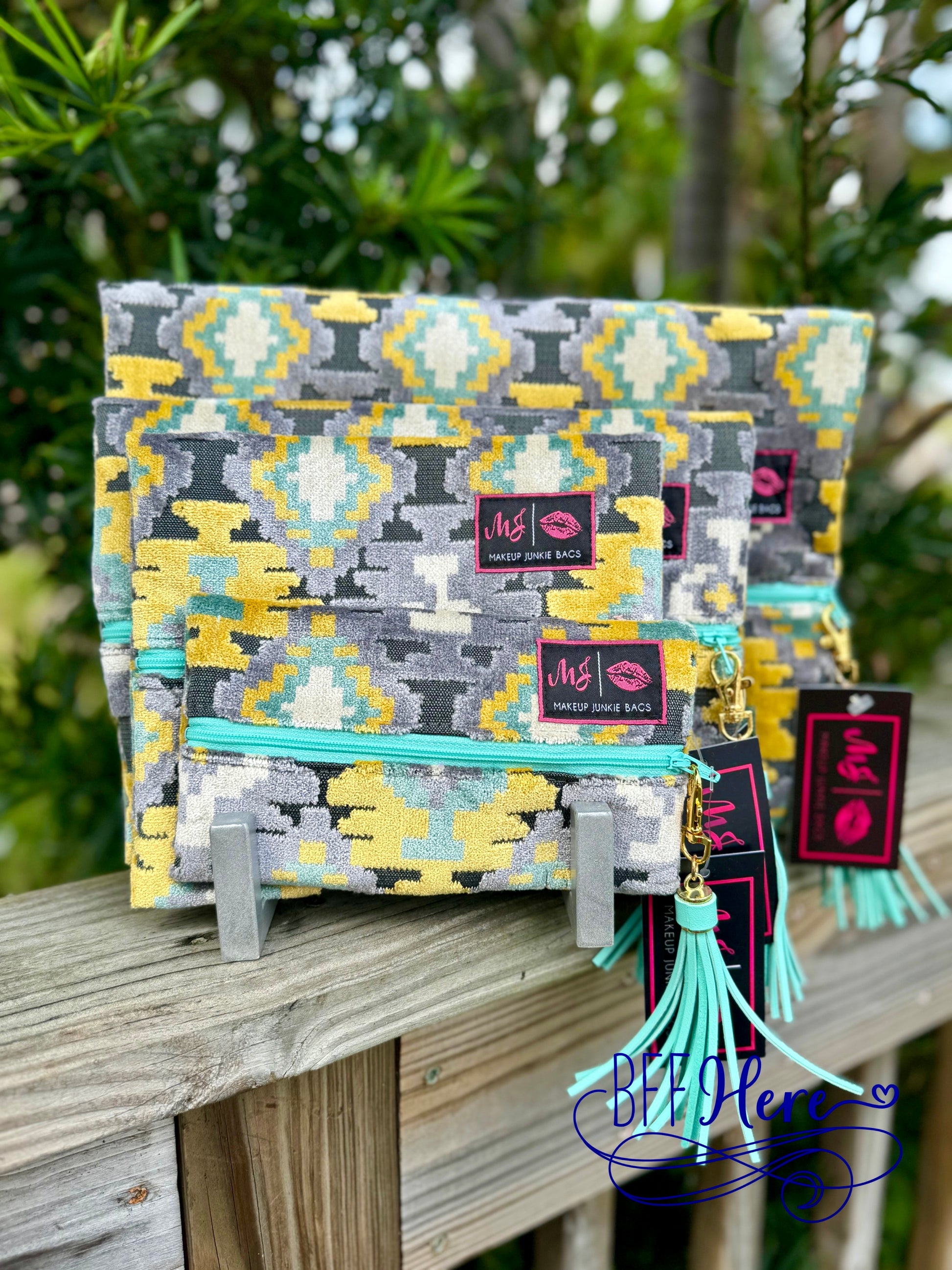 Aztec / Mint  Bag by Makeup Junkie Bags - BFF Here