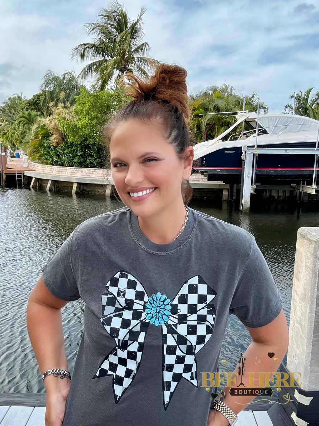 Rodeo Rebel Bow Tee - BFF Here
