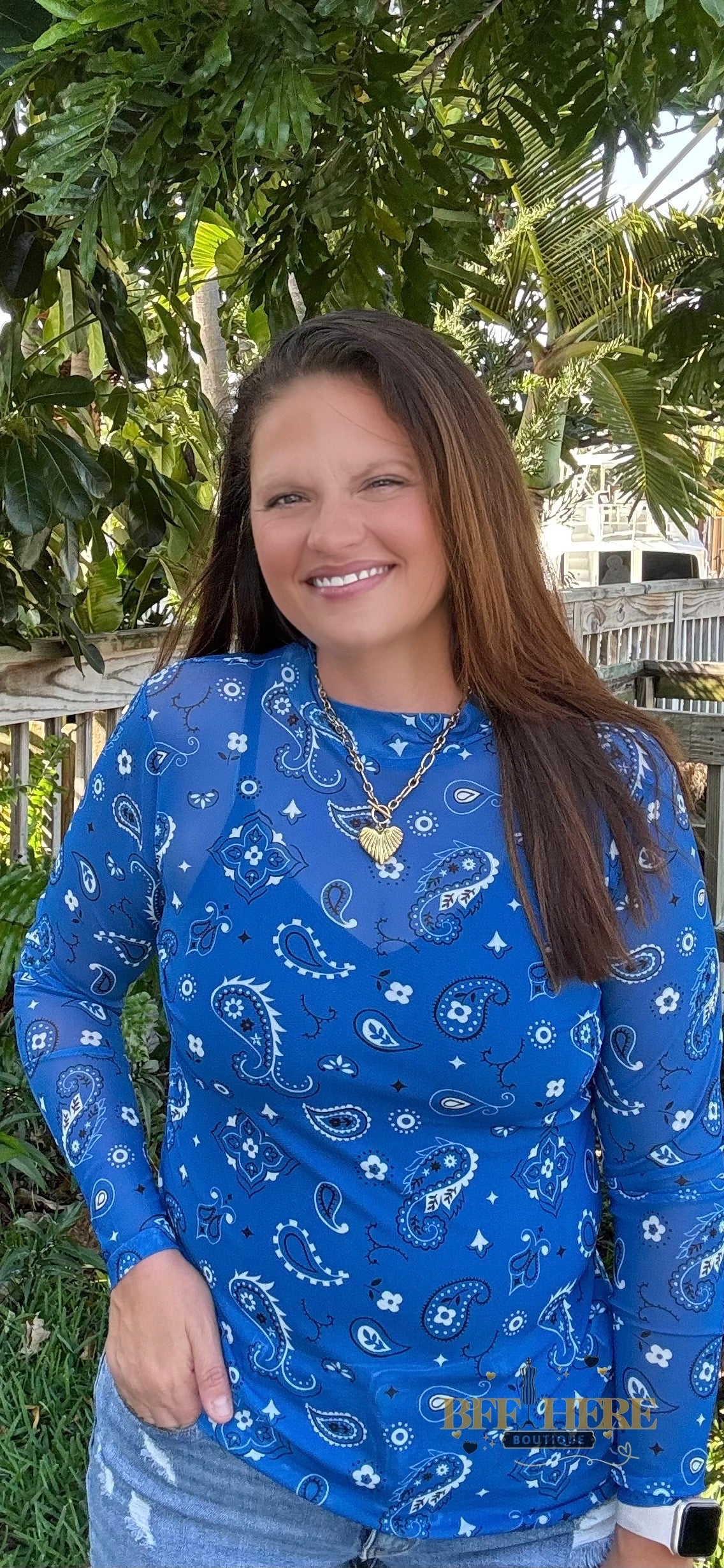 Bandana Babe Mesh Top / Blue by Sterling Kreek - BFF Here