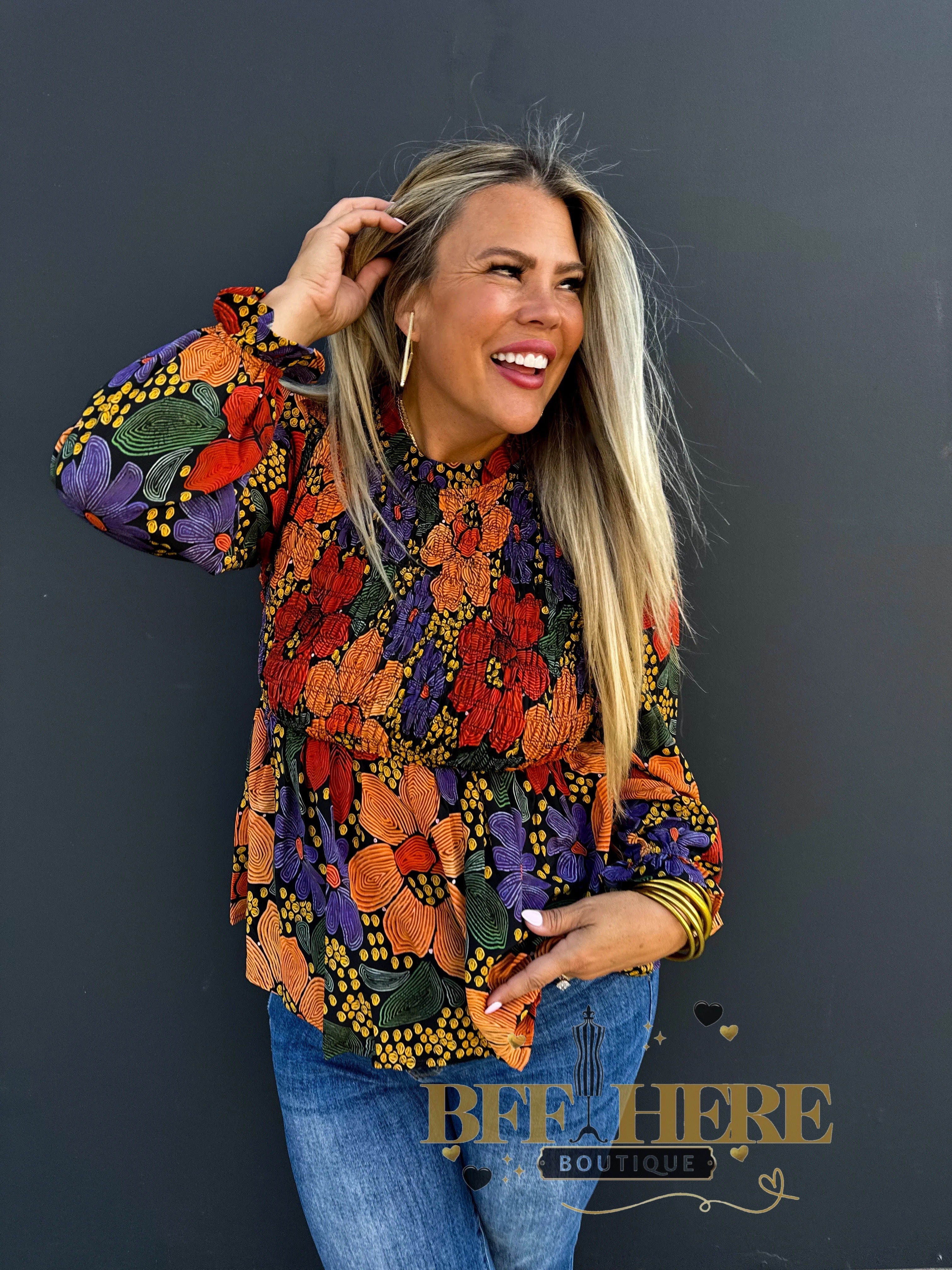 Love In Bloom Smocked Top - BFF Here