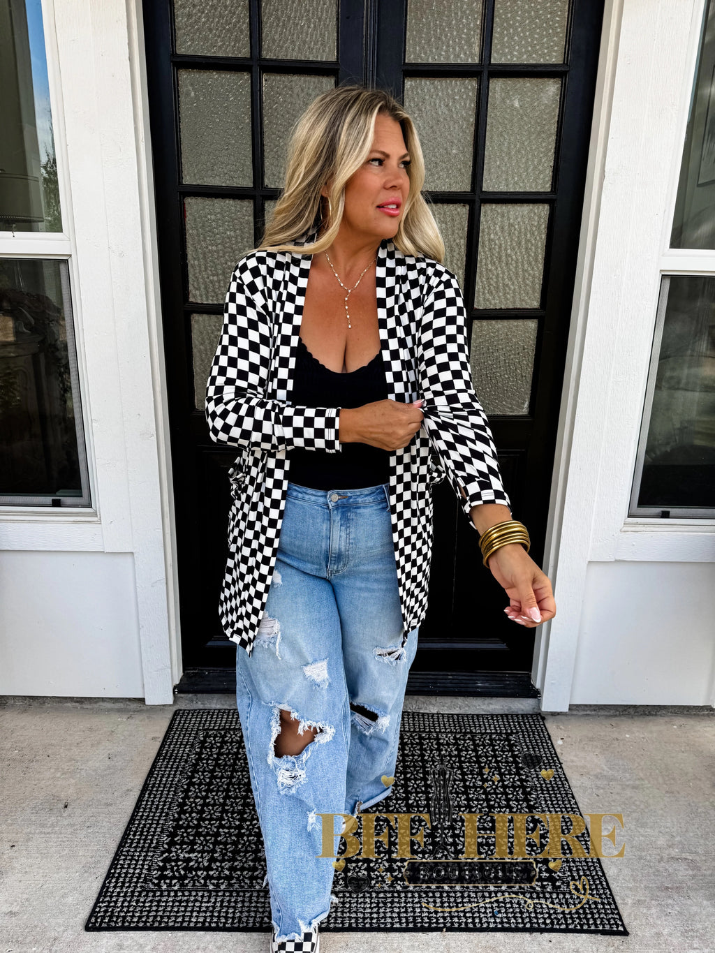 Letty Checker Cardigan by Blakeley - BFF Here