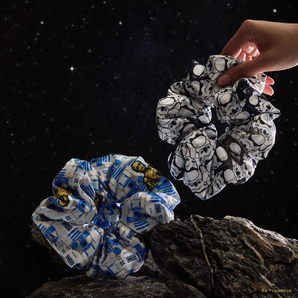 Star Wars™ & Kitsch Pillow Scrunchies® in Satin - R2-D2 & Stormtroopers (Ships Mid December)