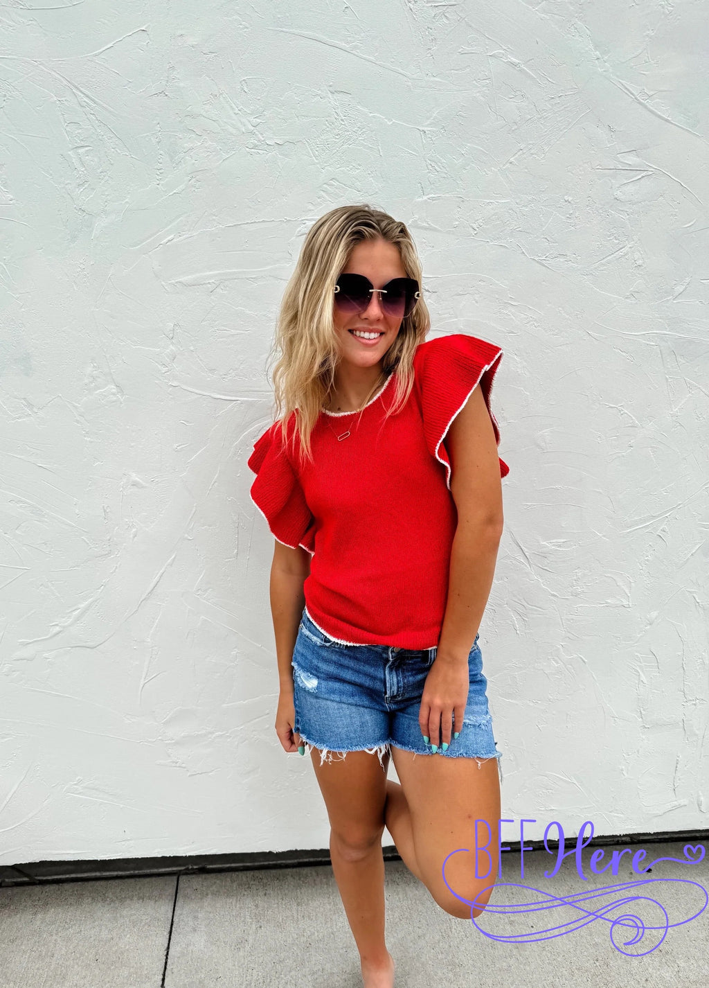 PREORDER: Chic Frills: Ruffle Sleeve Knit Top / Choice of Color by Jodifl (Ships Beginning of April) - BFF Here