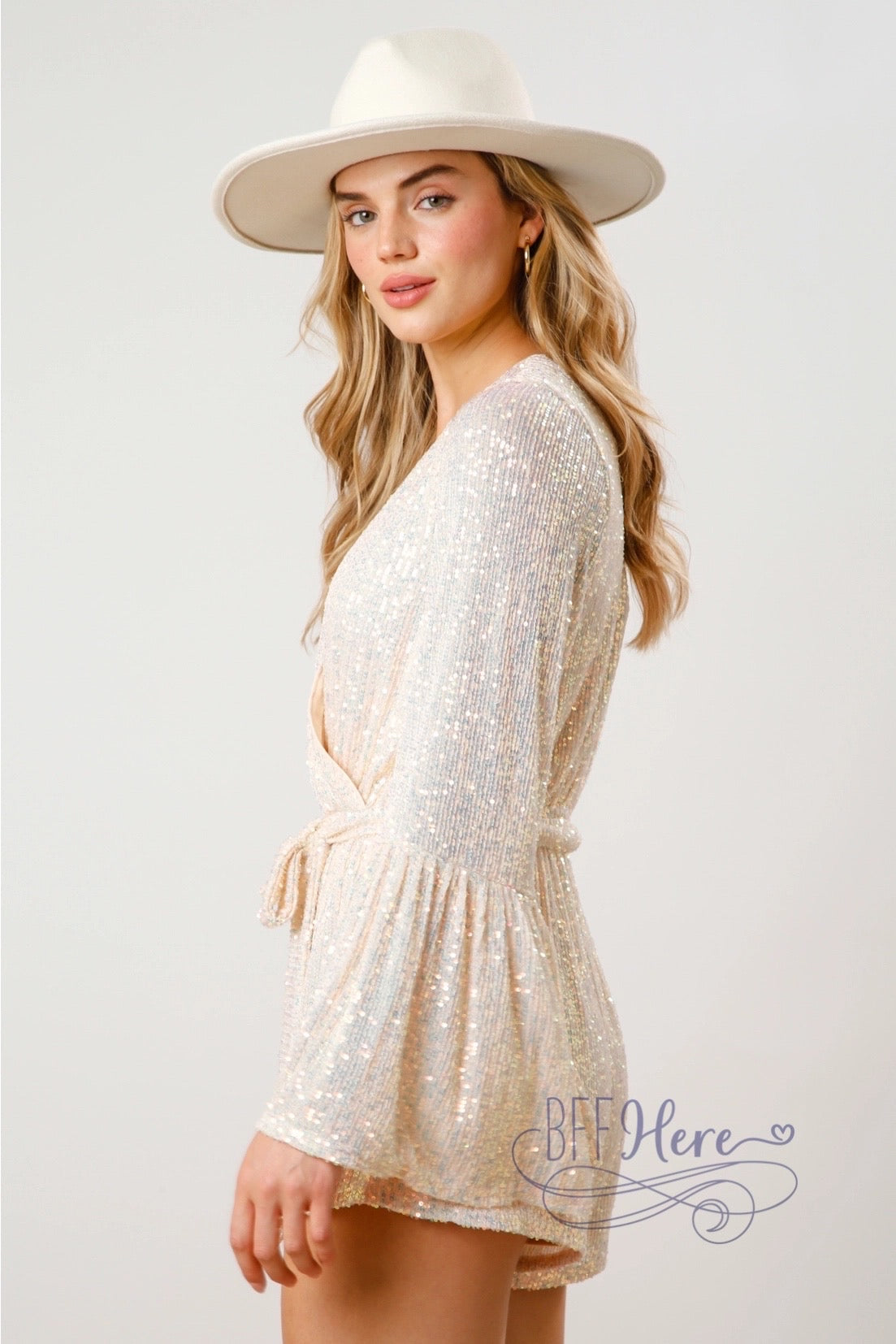 Glam It Up: The Sequin Belted Romper - BFF Here