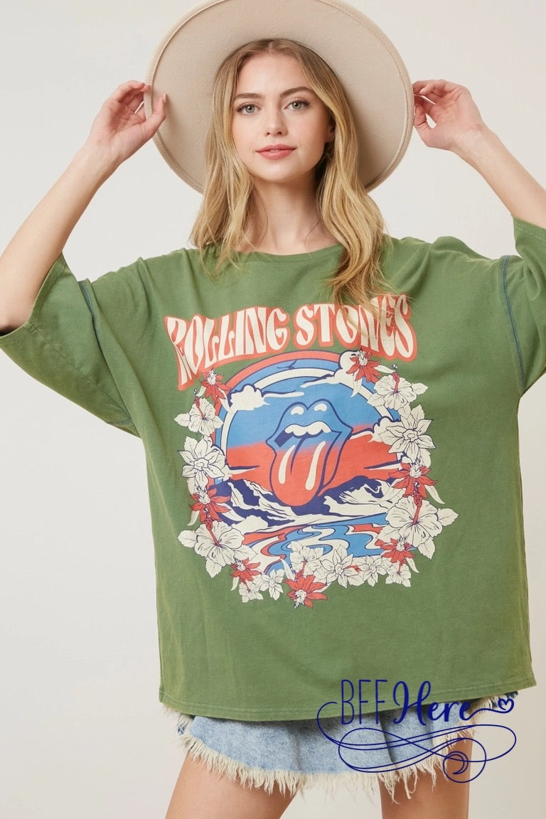 PREORDER: Rock Legend: Rolling Stones Graphic Oversized Tee (Ships Middle of March ) - BFF Here