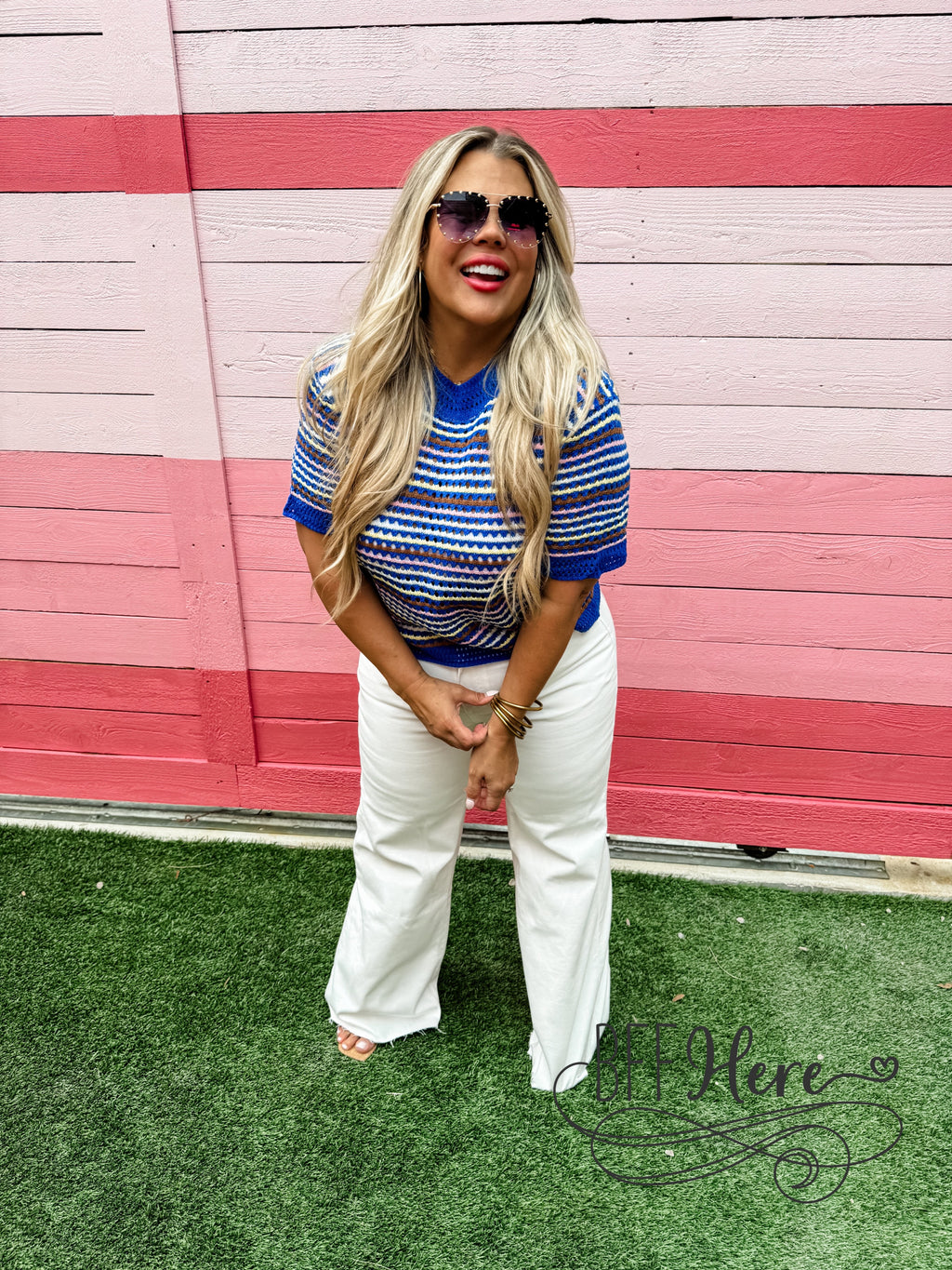 PREORDER: Striped Serenity: Soft Knit Top / Choice of Color by Blakeley (Ships Middle of April) - BFF Here