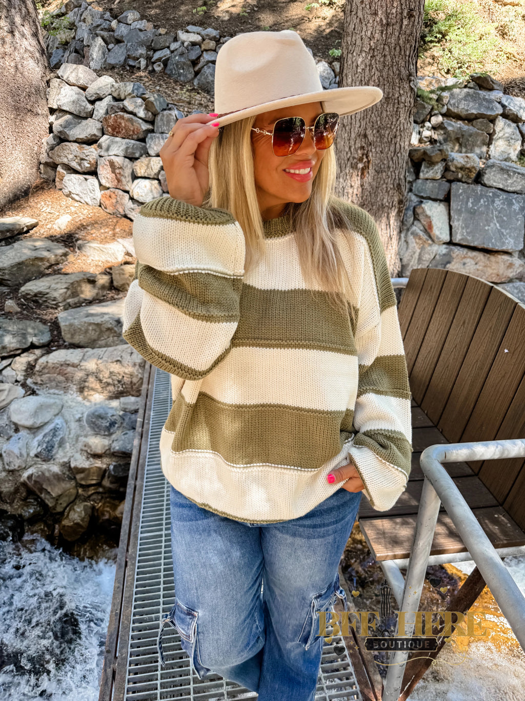 Kadie Stripe Knit Sweater / Choice Of Color by Blakeley - BFF Here