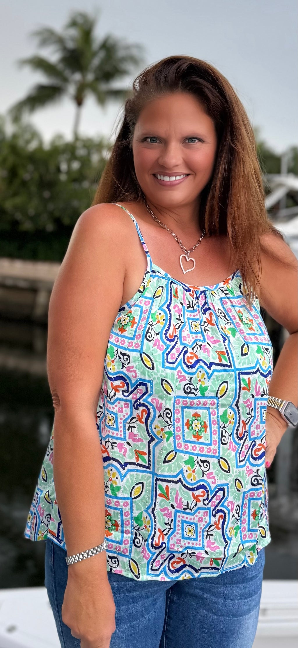 Santorini Mosaic Tank - BFF Here