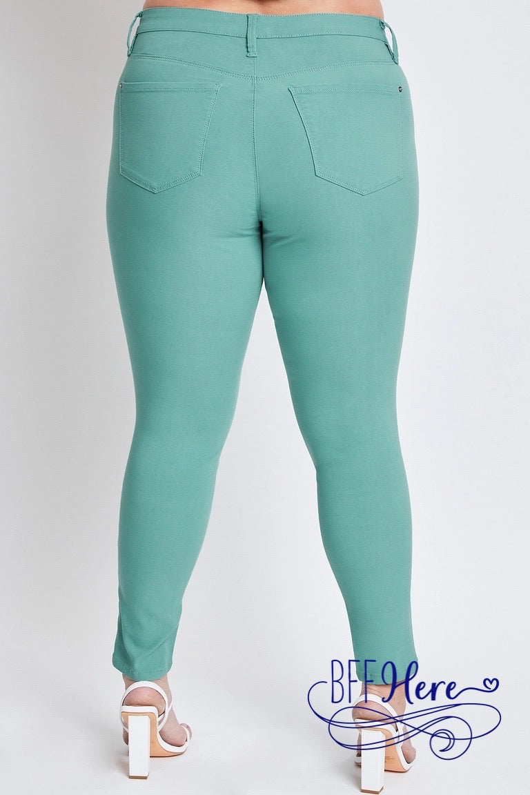 Spring Fling Hyperstretch Mid-Rise Skinny Jean / Choice of Color by YMI - BFF Here