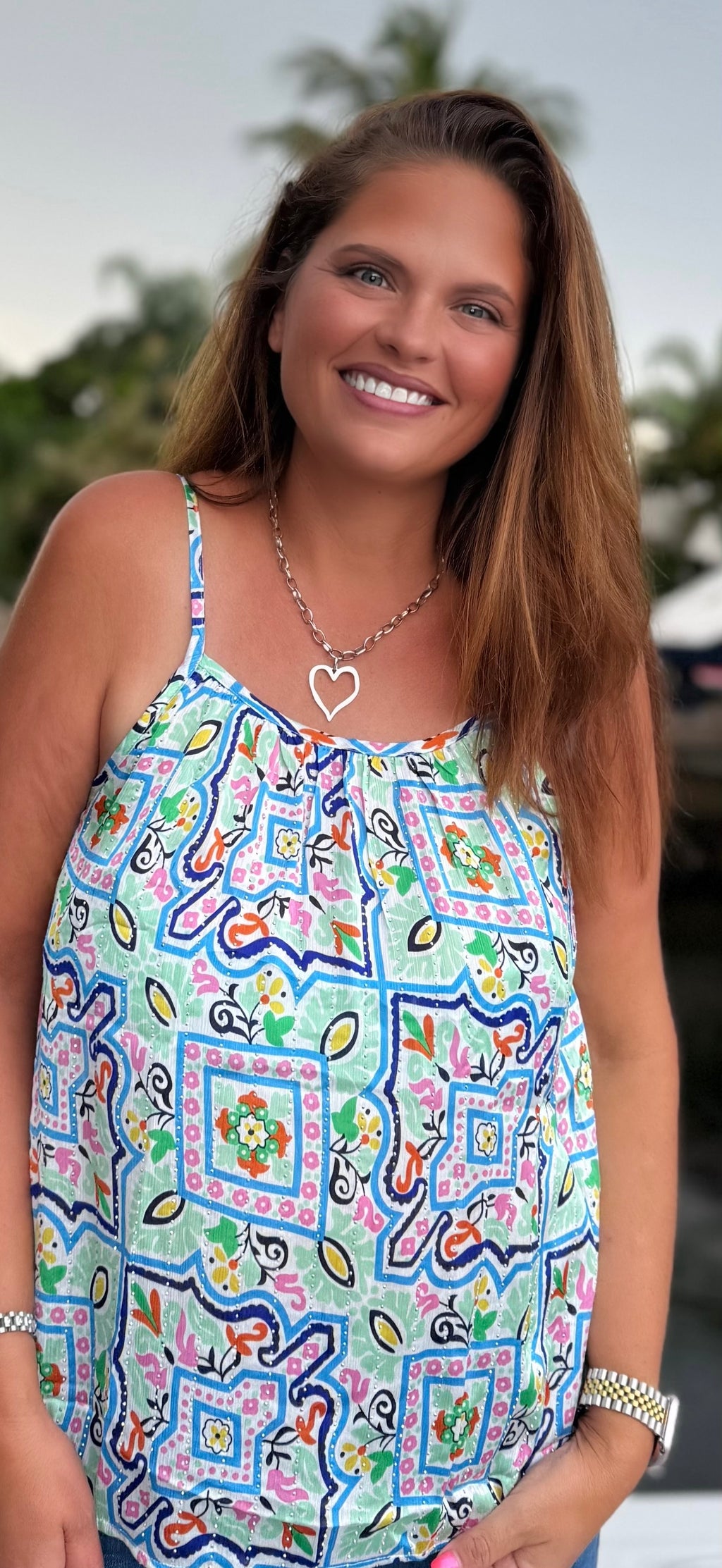 Santorini Mosaic Tank - BFF Here