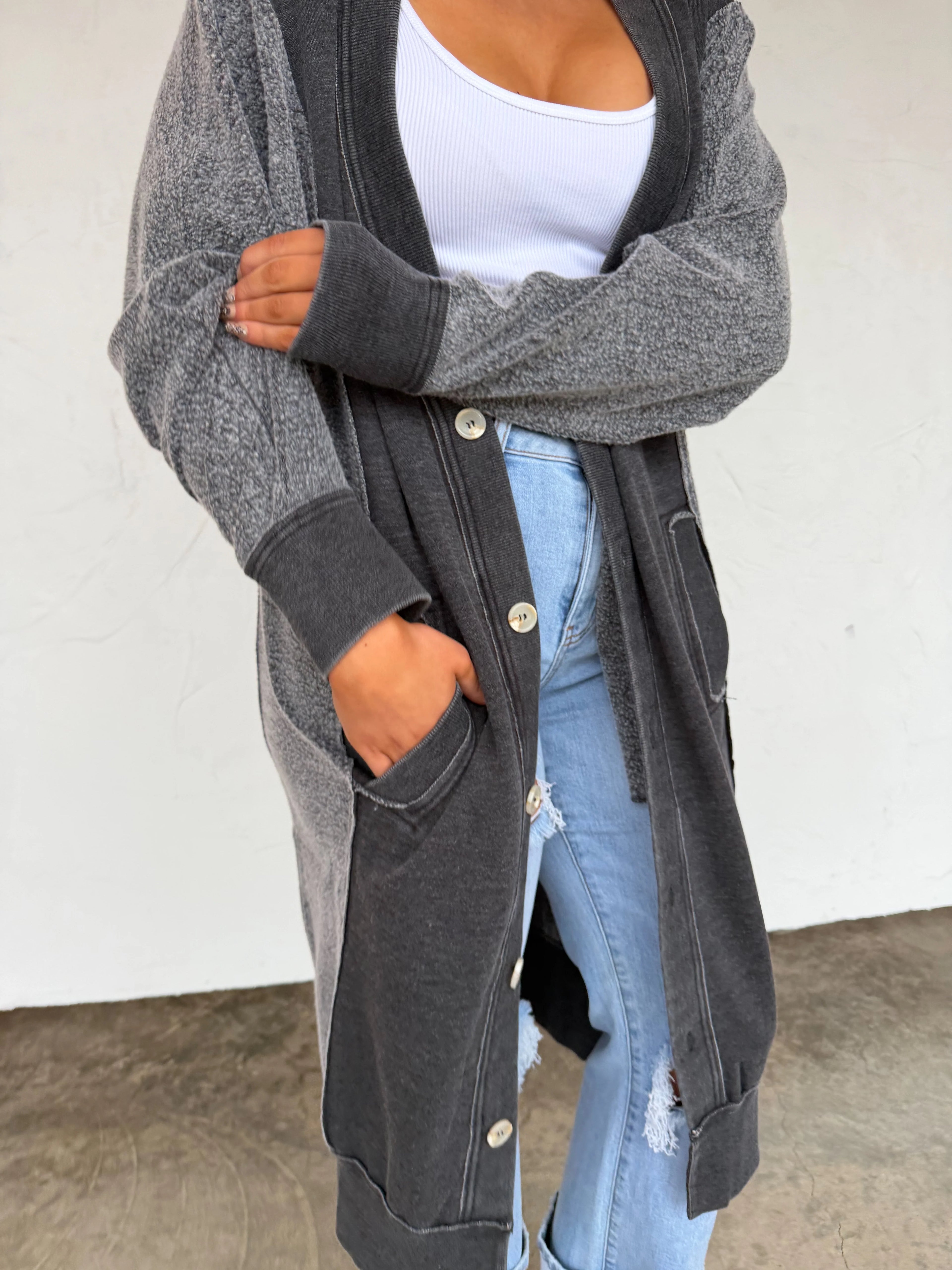 PREORDER: Desi Sweatshirt Cardigan by Blakeley (ETA Late February/ Early March) - BFF Here