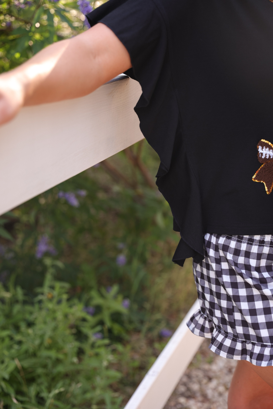 PREORDER: Sideline Sparkle Ruffle Top / Black by Jess Lea (ETA: July)