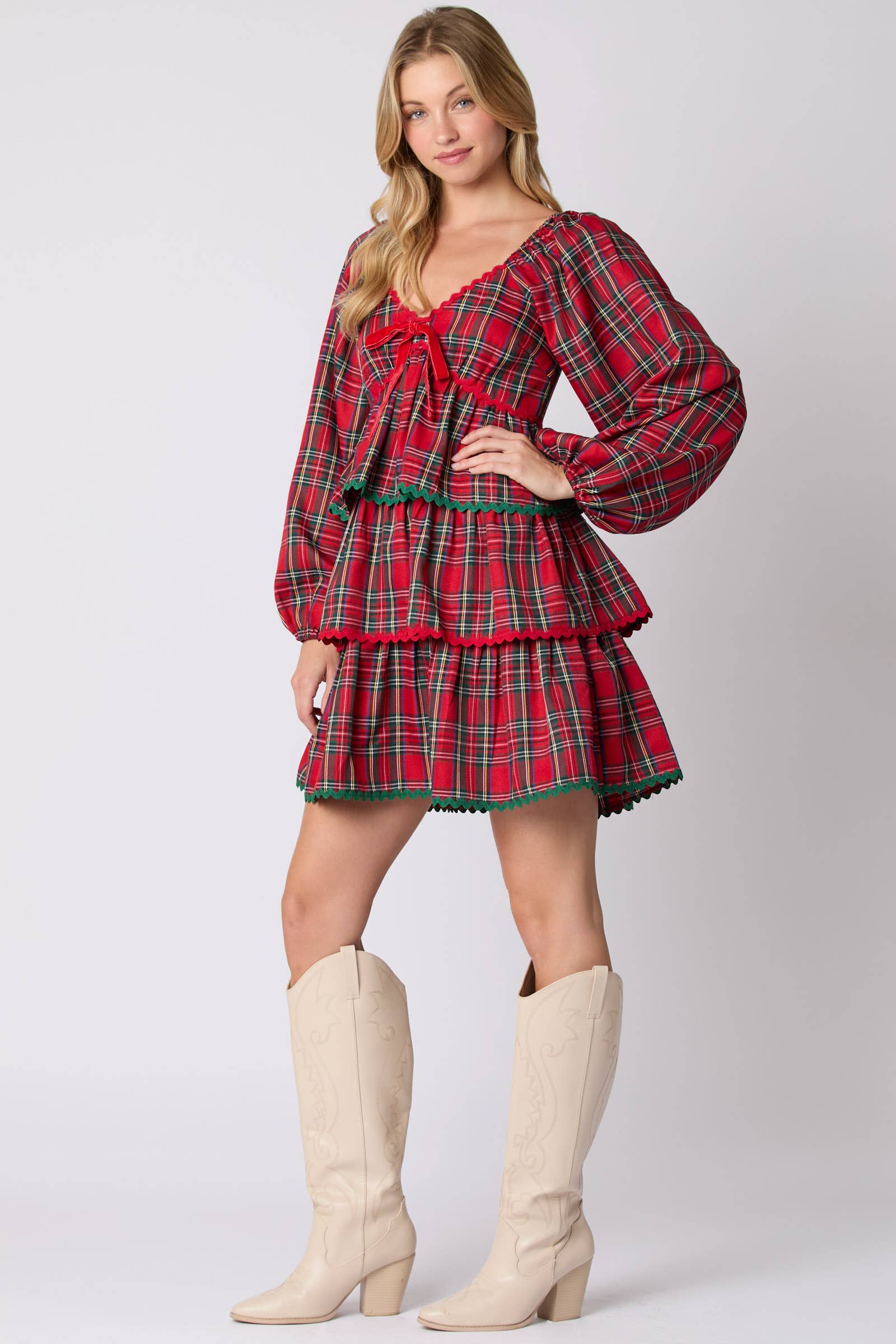 Mistletoe Magic Plaid Dress - BFF Here