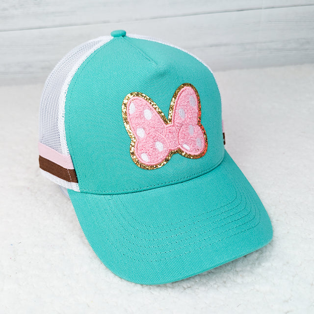 Bow-tiful Charm Turquoise & Pink Trucker Hat - BFF Here